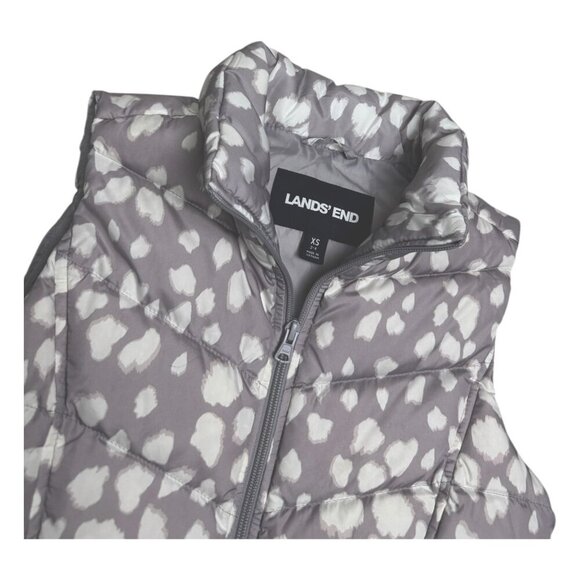 LANDS END Down Fill Designer Gray Winter Puffer Parka Vest Womens XS - Picture 3 of 6